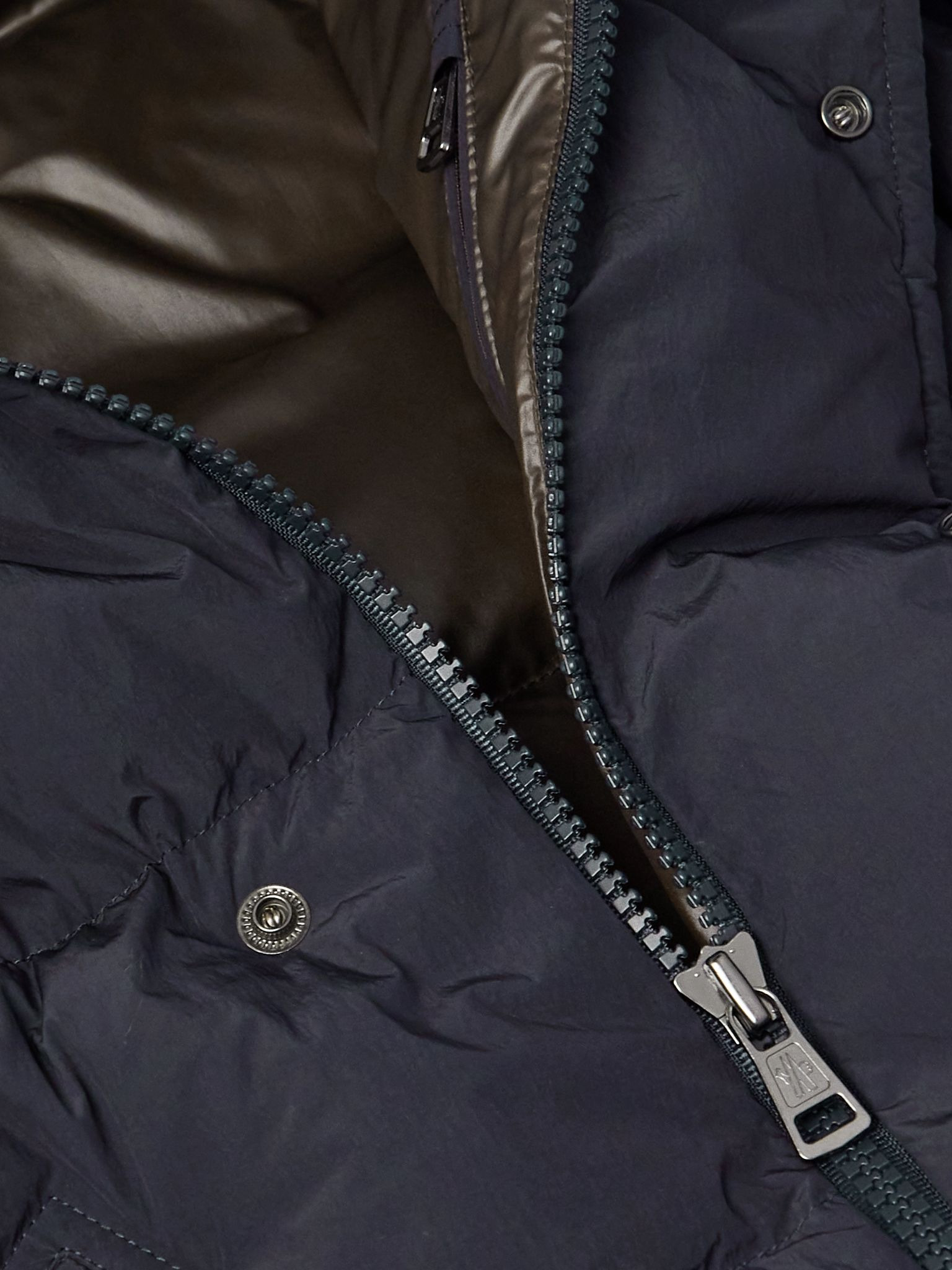 Marcelettes Faux Shearling-Trimmed Quilted Shell Down Jacket Navy - 4