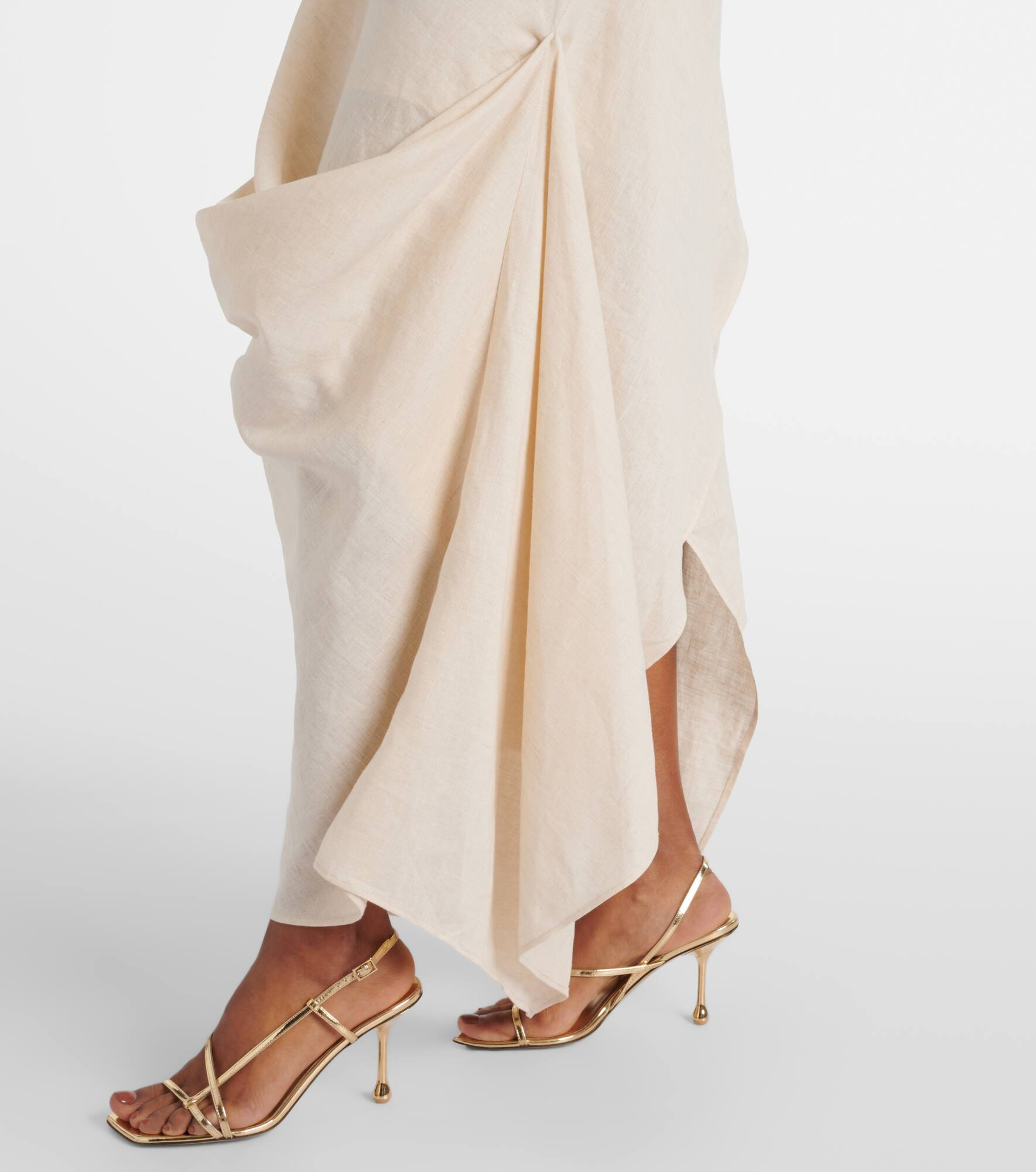 Caravaggio draped linen maxi dress - 5