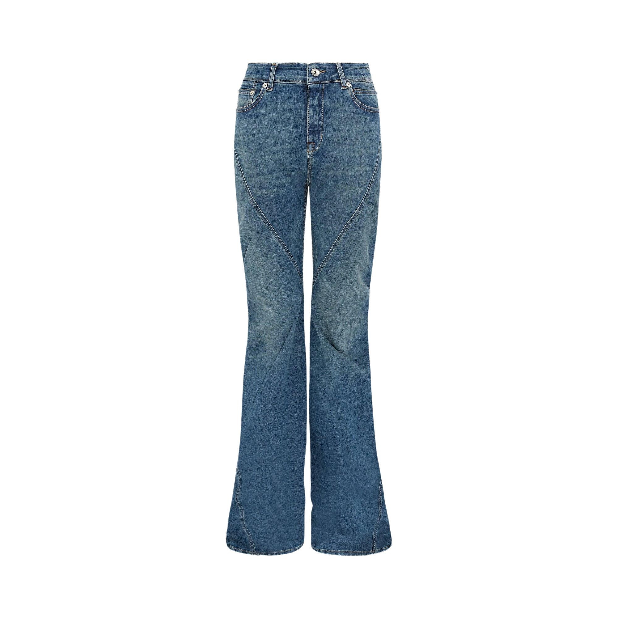 Rick Owens DRKSHDW Denim Bias Bootcut Jeans 'Washed Indigo' - 1