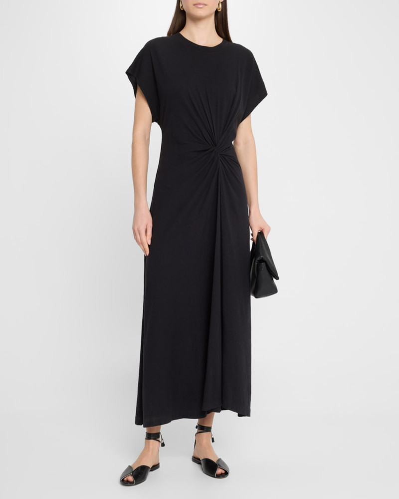 APIECE APART Volta Dolman-Sleeve Twist Midi Dress outlook