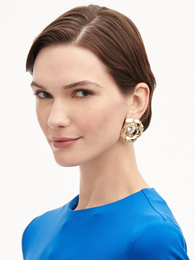 Oscar de la Renta TEXTURED METAL EARRINGS outlook