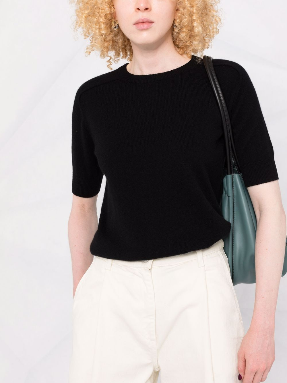 short-sleeve cashmere top - 5