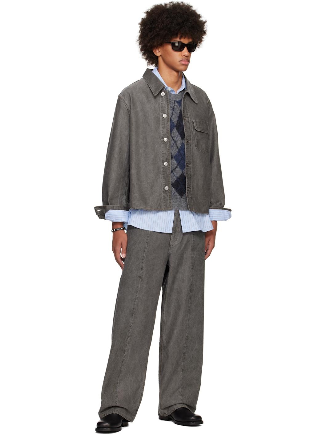 Gray Fatigue Cut Jeans - 4