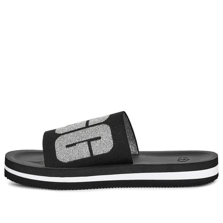 (WMNS) UGG Zuma Metallic Graphic Black Slippers 1101558-BLK - 1