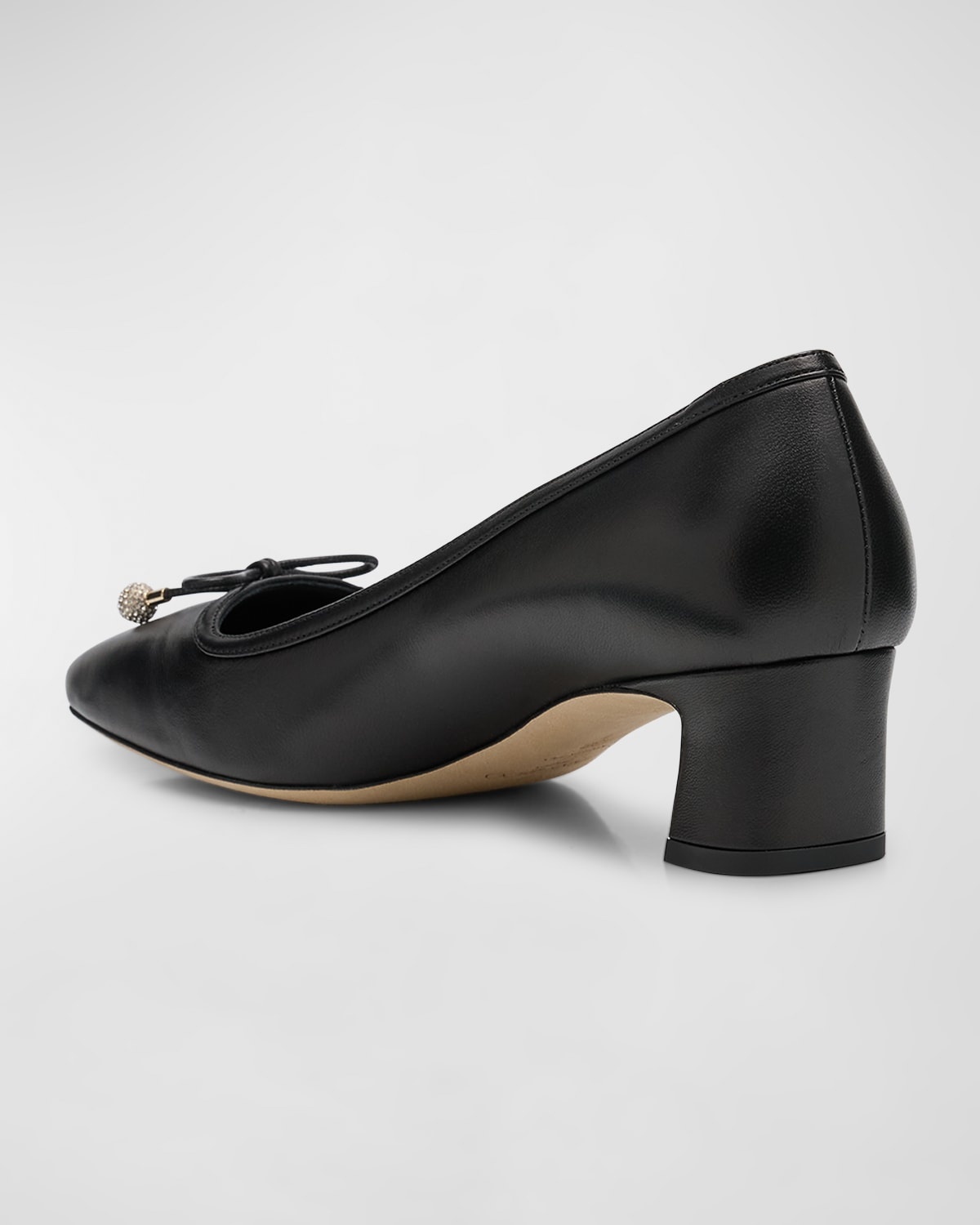 Elme Leather Bow Ballerina Pumps - 3