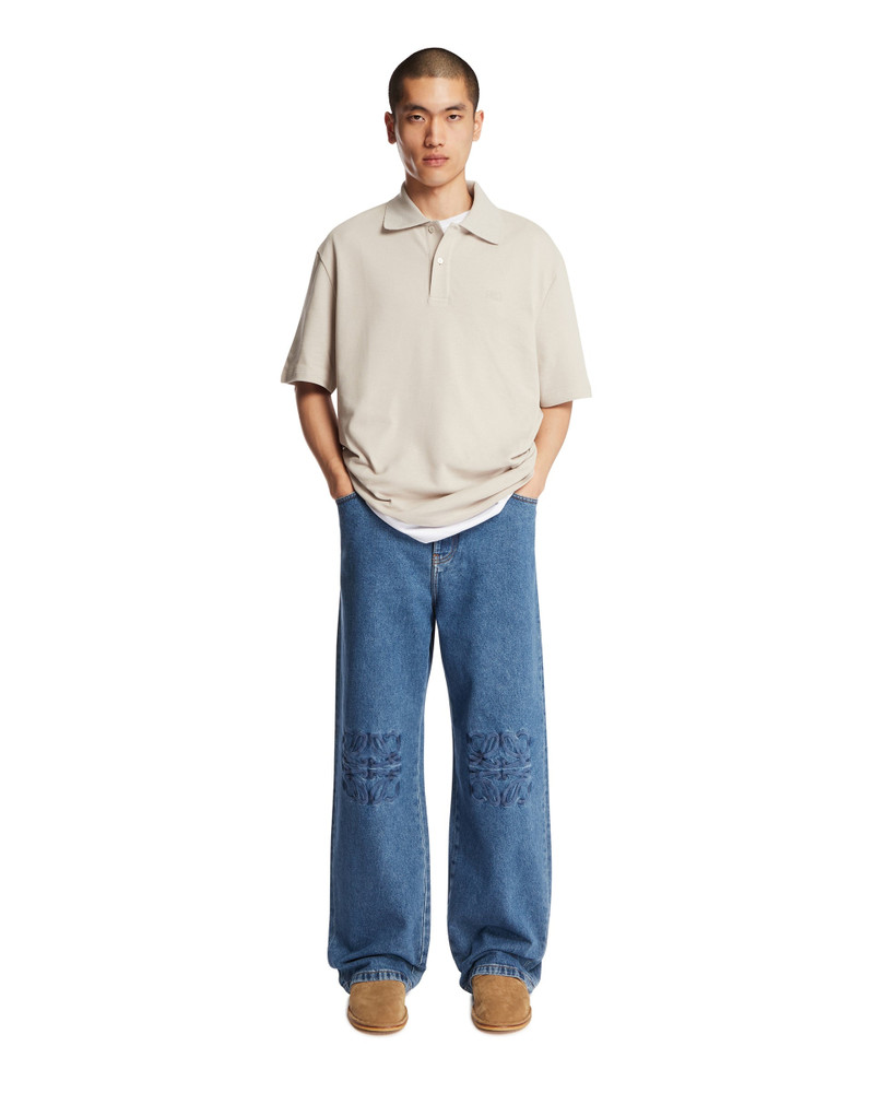 Loewe Gray Cotton Anagram Polo Shirt outlook