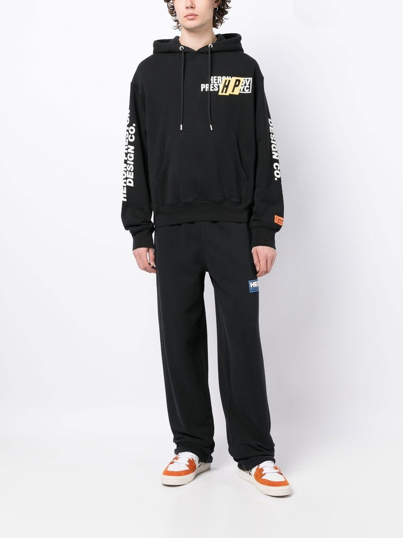 Heron Preston 로고 인쇄 drawstring 후드 outlook