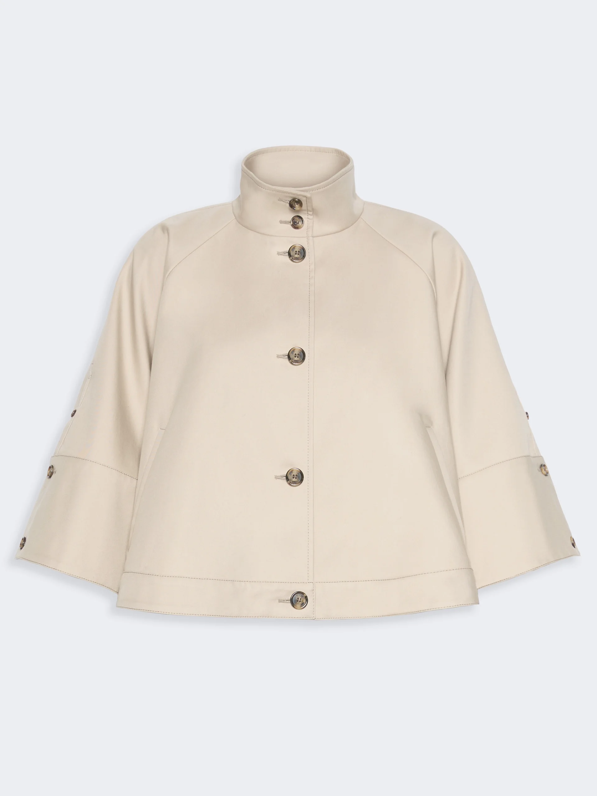 FULCRO Water-repellent loose-fit gabardine cape - STONE - 1