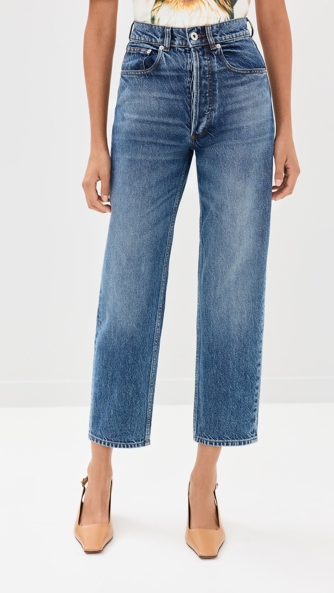 JW Anderson Cropped Straight Leg Jeans | shopbop | REVERSIBLE