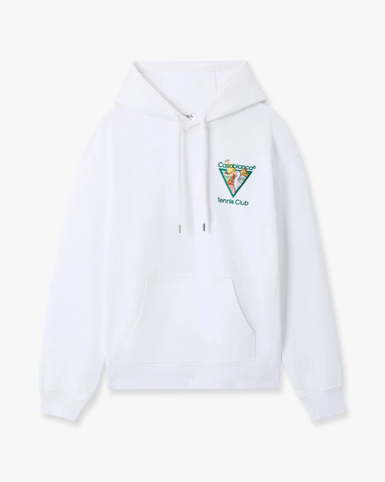 White Tennis Club Icon Pyramid Abduction Embroidered Hooded Sweatshirt | Casablanca Paris - 1