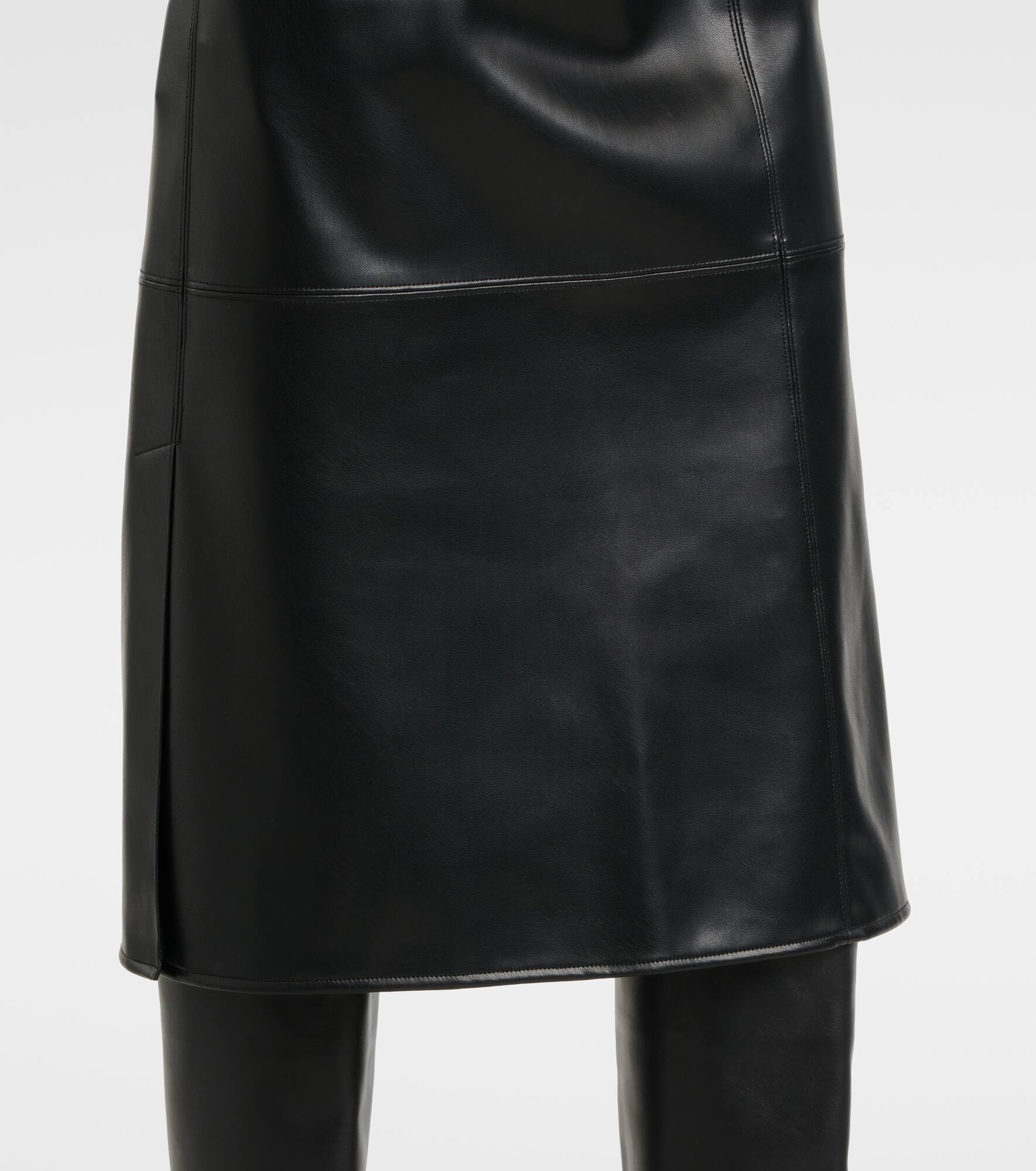 Faux leather midi skirt - 5