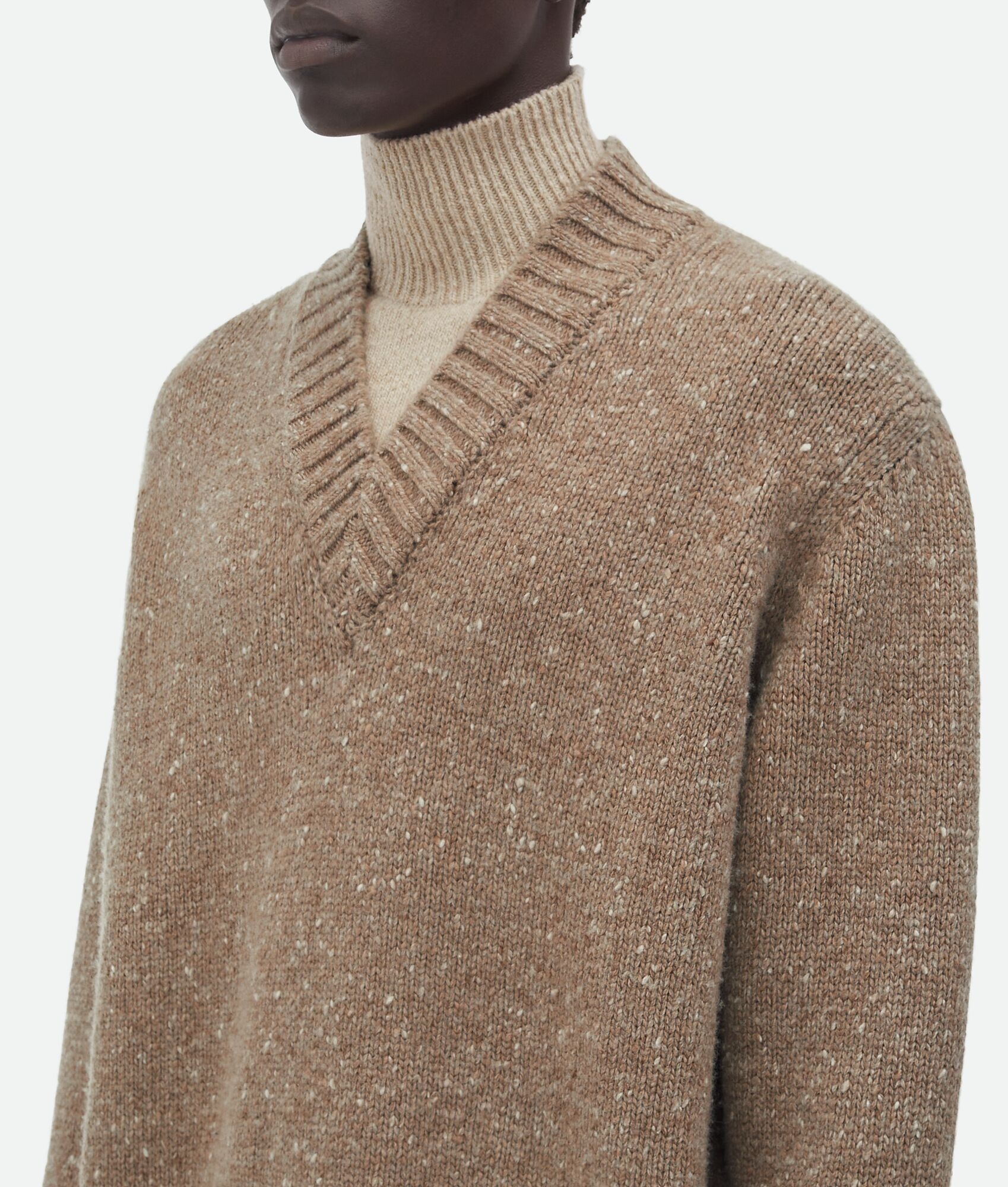 Double Layer Effect Wool Sweater - 4