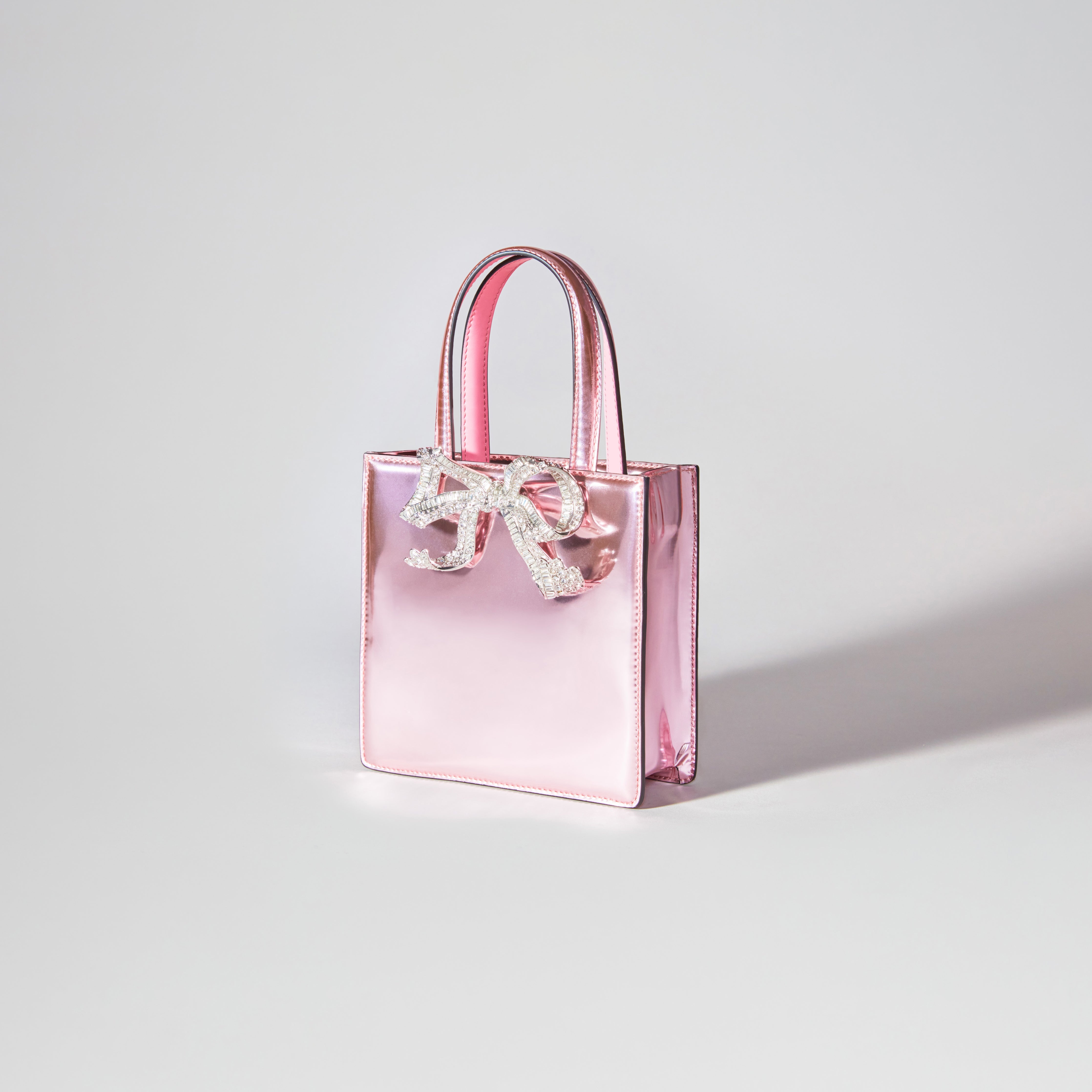 Pink Metallic Mini Tote Bow Bag - 2