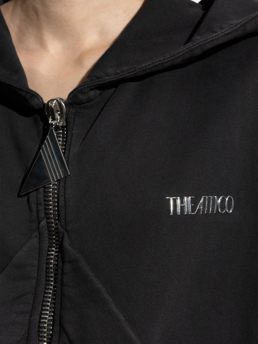 front-zip cotton hoodie - 5