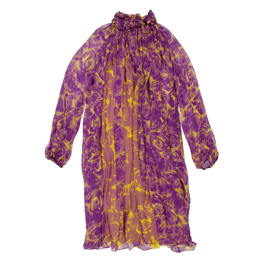 Burberry Rose Print Silk Dress - 2
