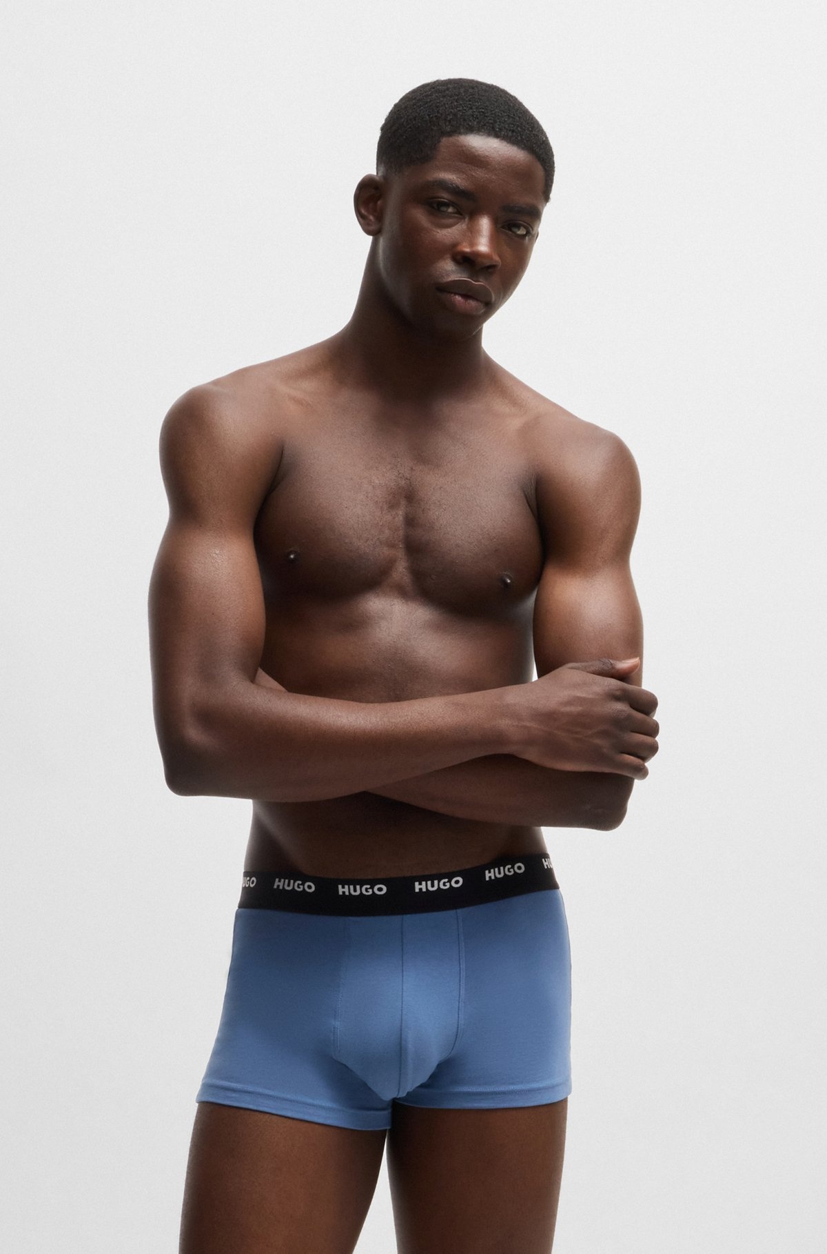 FIVE-PACK OF STRETCH-COTTON TRUNKS WITH LOGO WAISTBANDS - 2