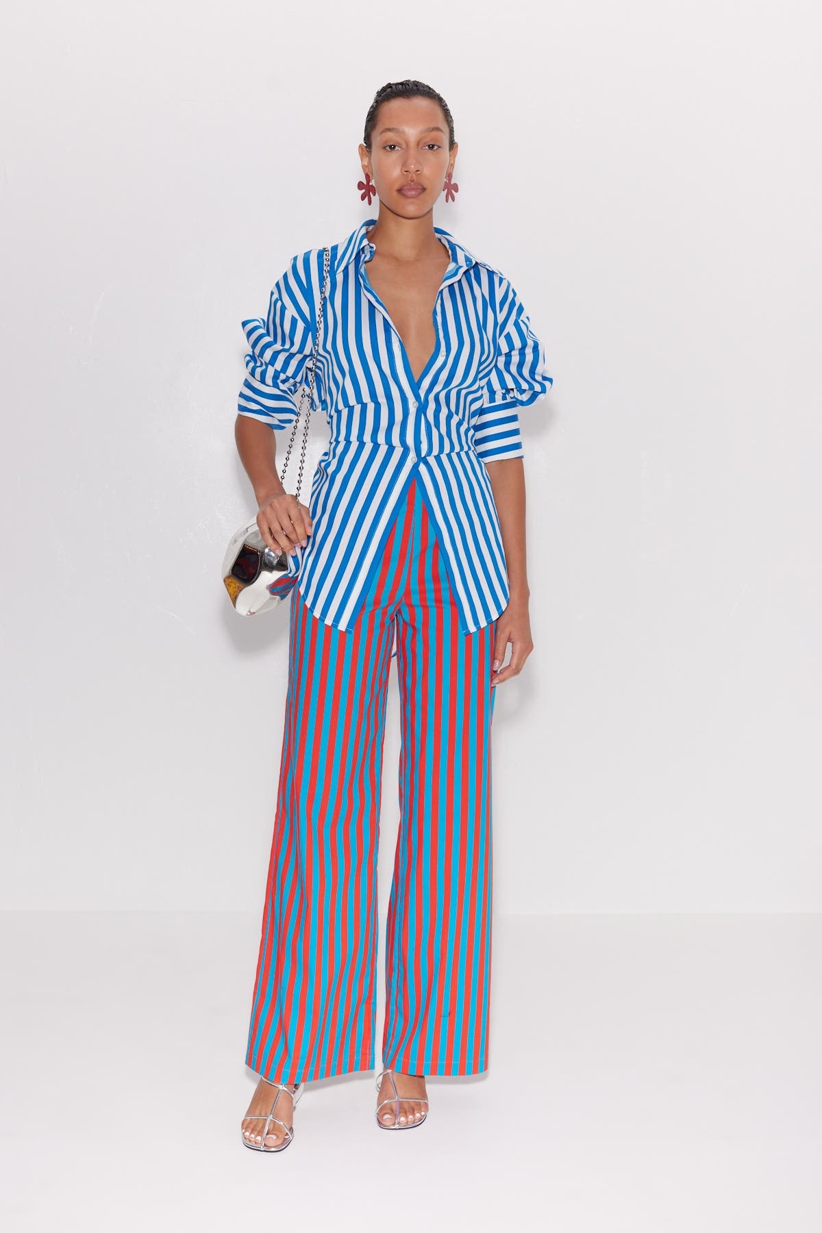 SIMONMILLER Loch Striped Poplin Button Up in Blue Stripe at Nordstrom - 3