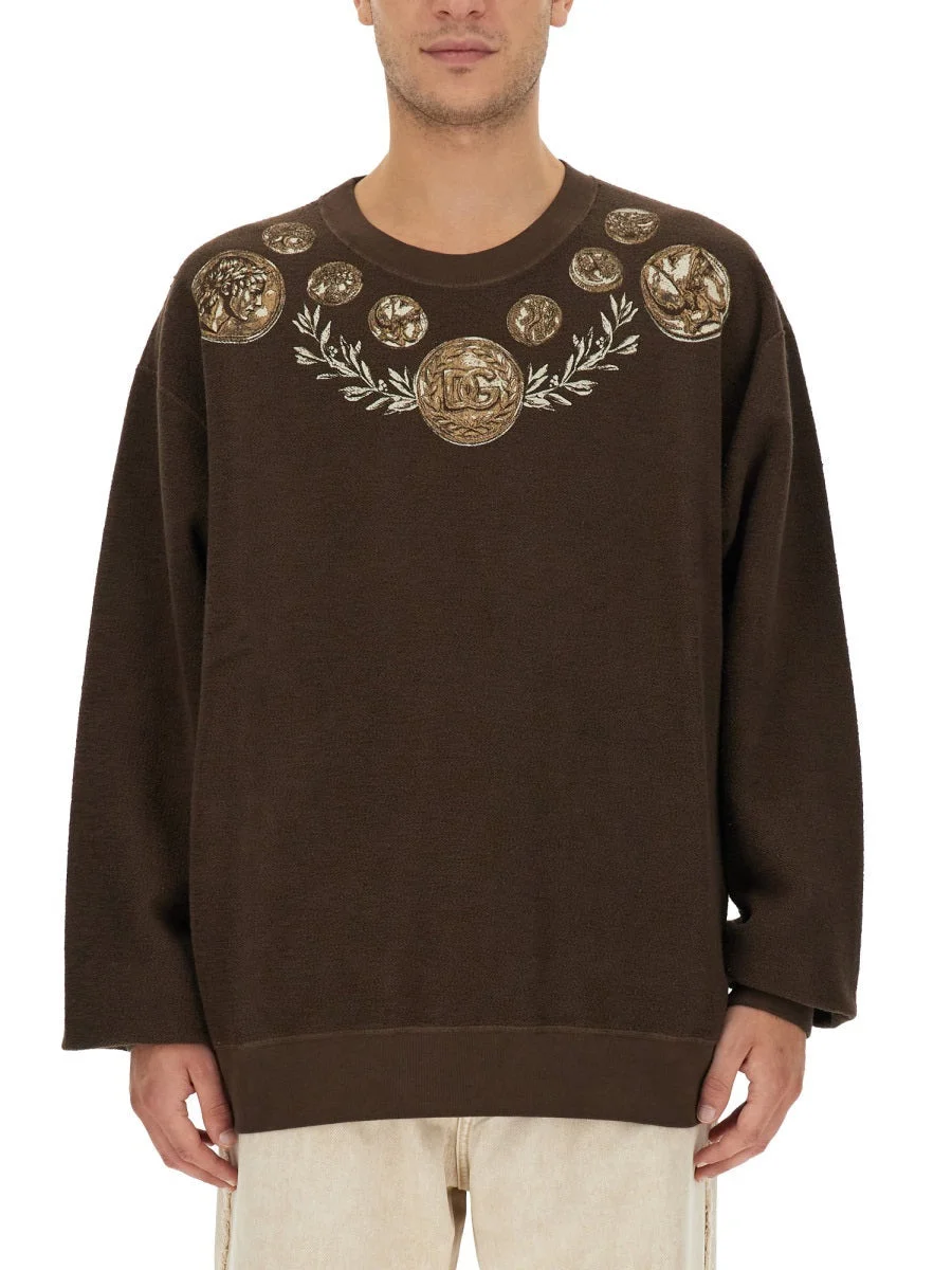 Dolce & Gabbana Men Coin Print Sweatshirt - 1