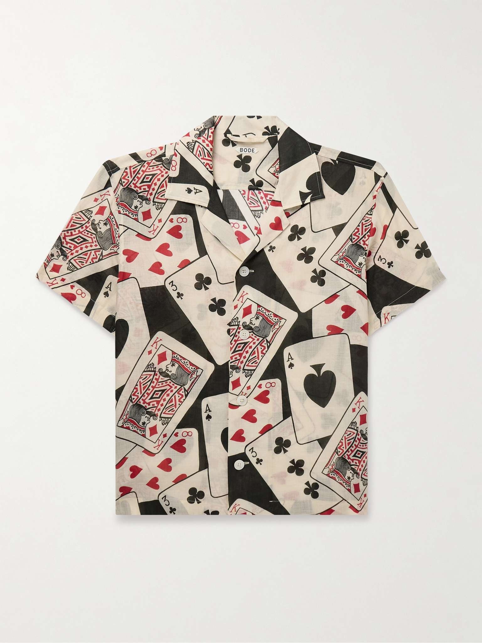 Ace of Spades Camp-Collar Printed Voile Shirt - 1