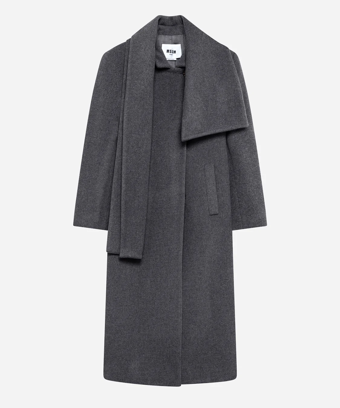 Wool blend coat with scarf - 1
