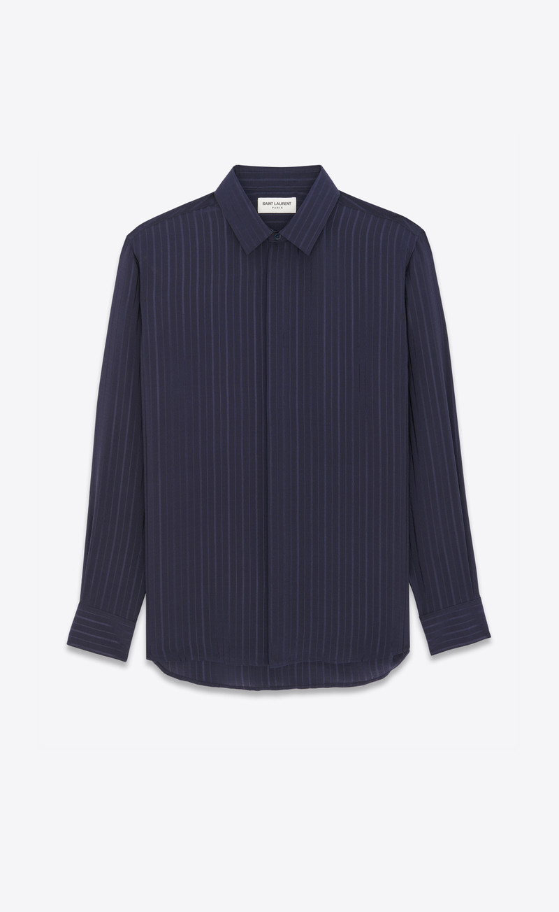 shirt in striped silk crepe de chine 1