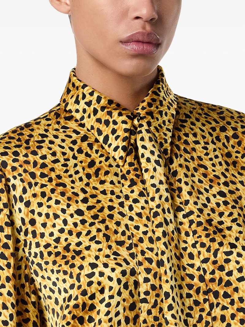cheetah-print tie-neck blouse 5