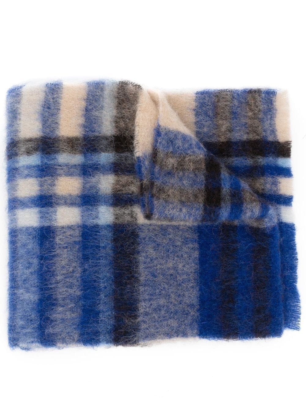 checked knitted scarf - 1