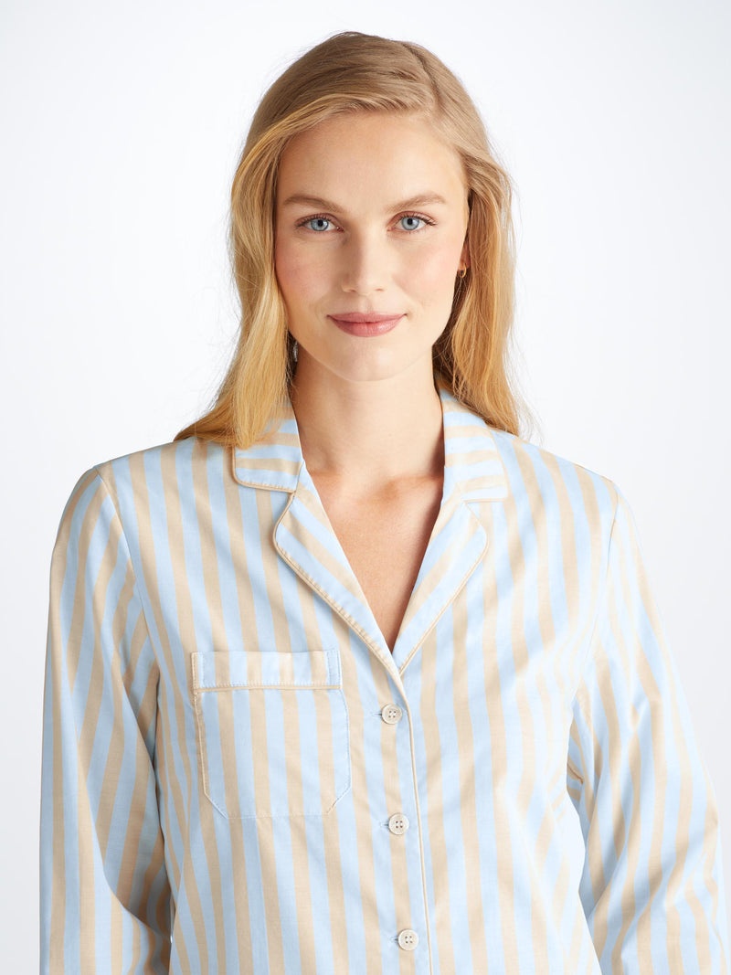 Women's Pajamas Amalfi 20 Cotton Batiste Blue - 3