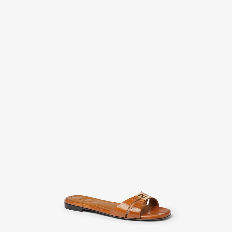 Fendi FFold Beige hagfish leather sandals 2