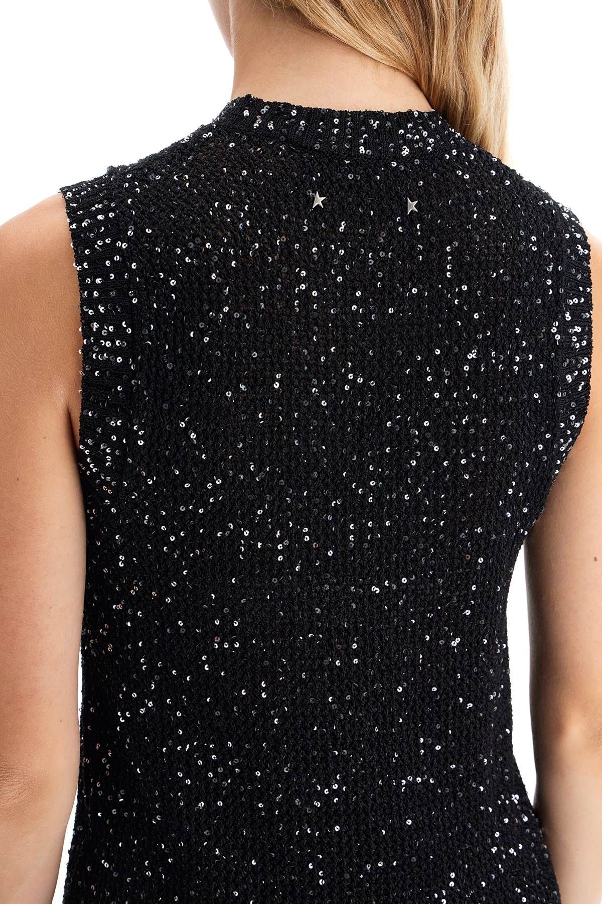 KNITTED VEST WITH SEQUINS EMBELL - 5