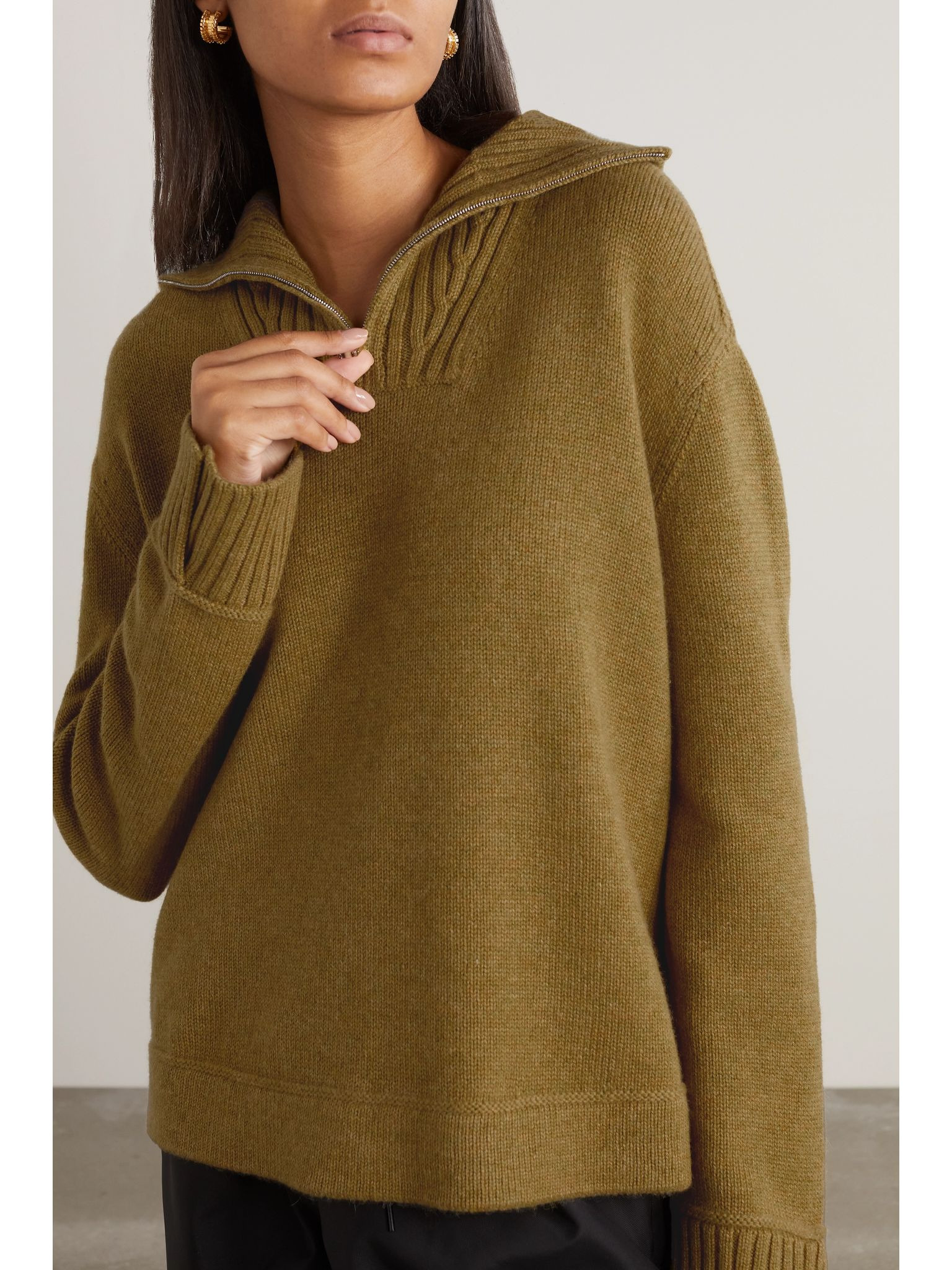 Mélange cashmere sweater Mustard - 3