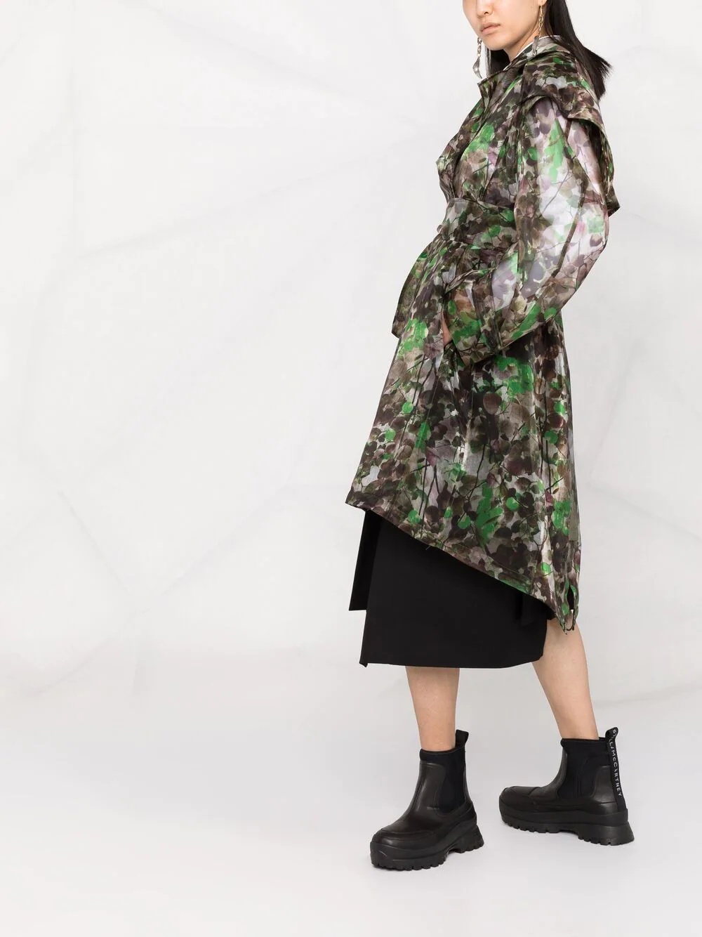 Blossom camouflage-print trench coat - 6