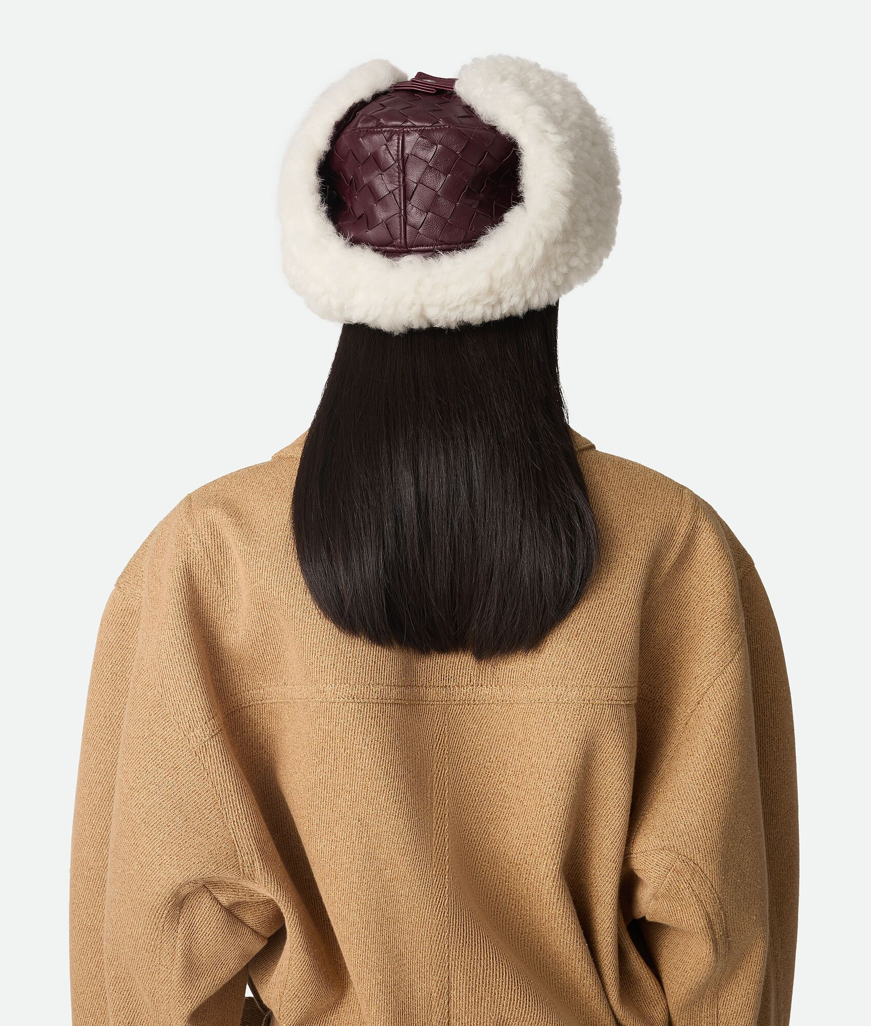 Intrecciato Leather Aviator Hat - 6