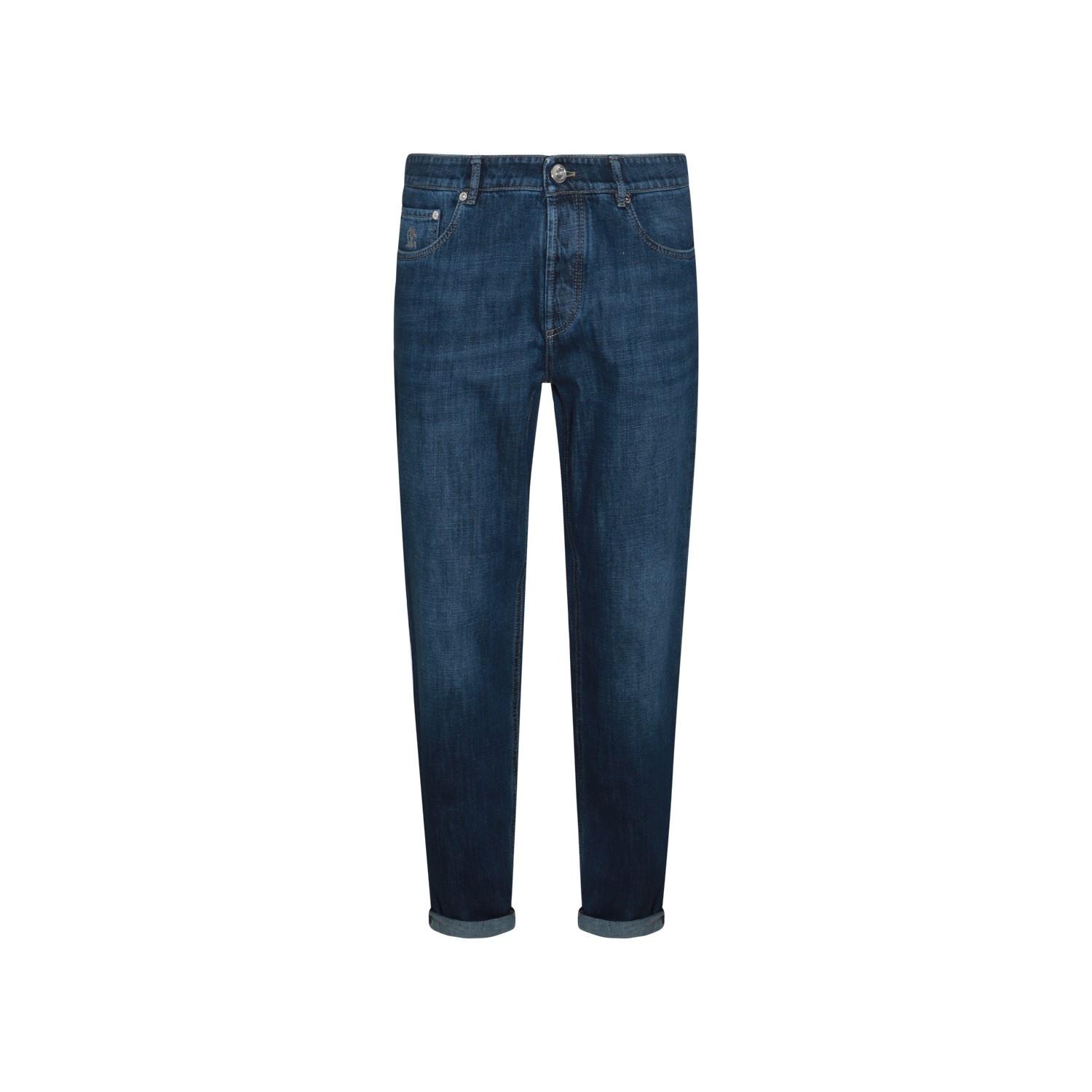 BLUE COTTON DENIM JEANS - 1