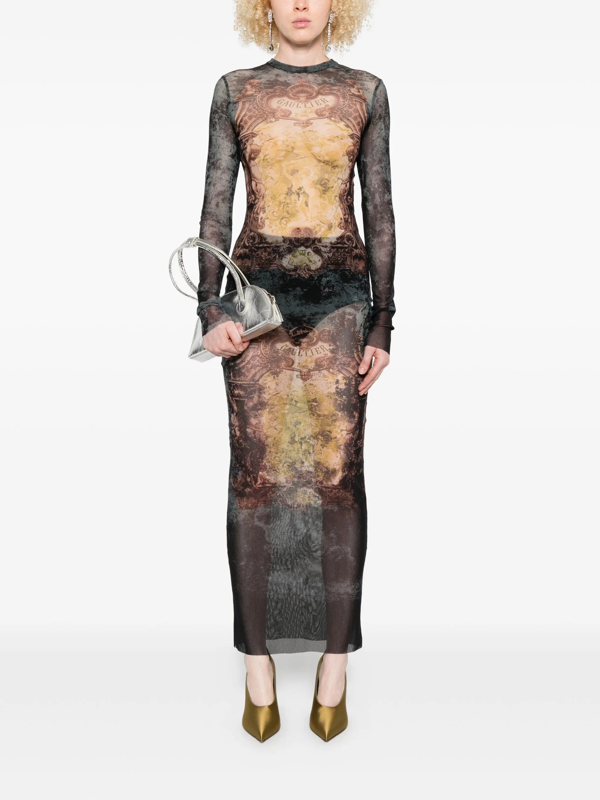 Jean Paul Gaultier Baroque-print Long-sleeved Maxi Dress - 2