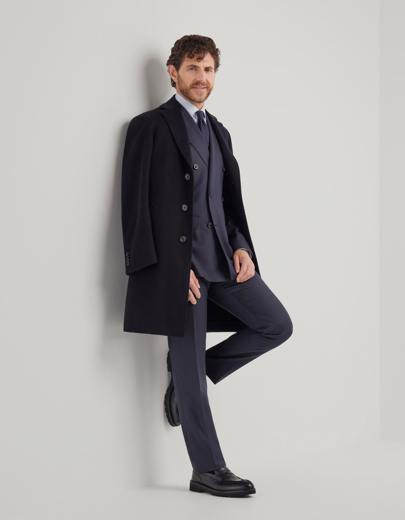 LIGHT BLUE DENIM-EFFECT WOOL REGULAR-FIT SUIT 86
