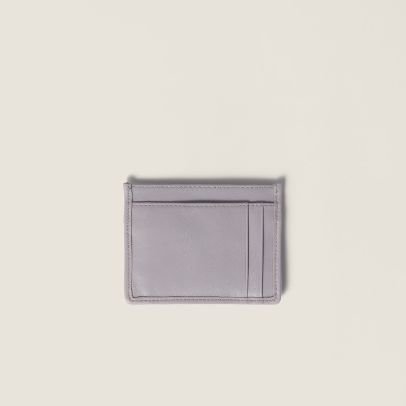Miu Miu Matelassé nappa leather card holder outlook
