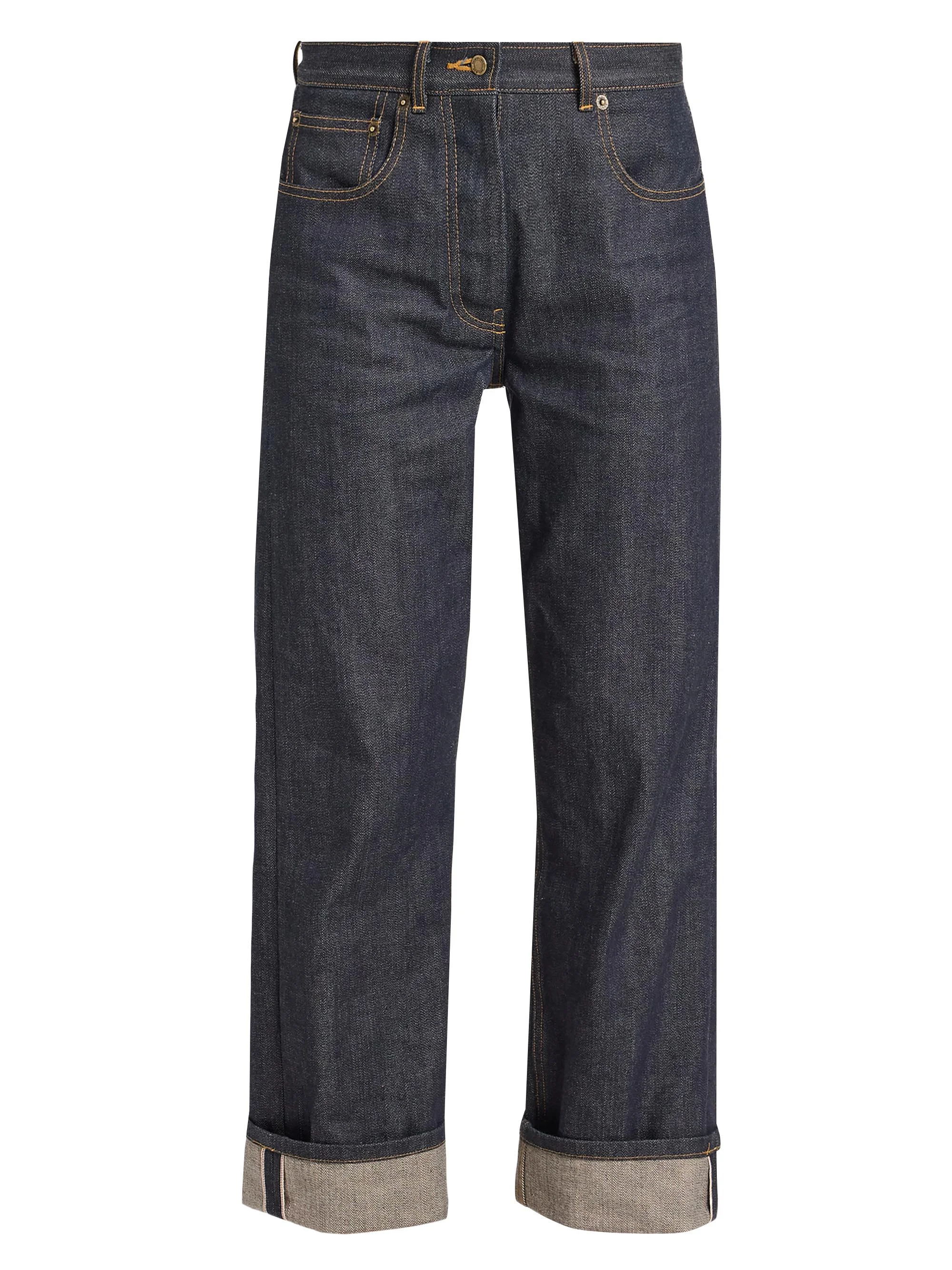 Women's Cropped Straight-Leg Jeans - Navy - 1