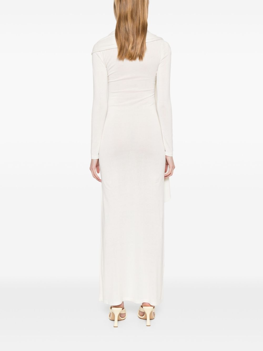 scarf-detail longsleeved maxi dress - 4