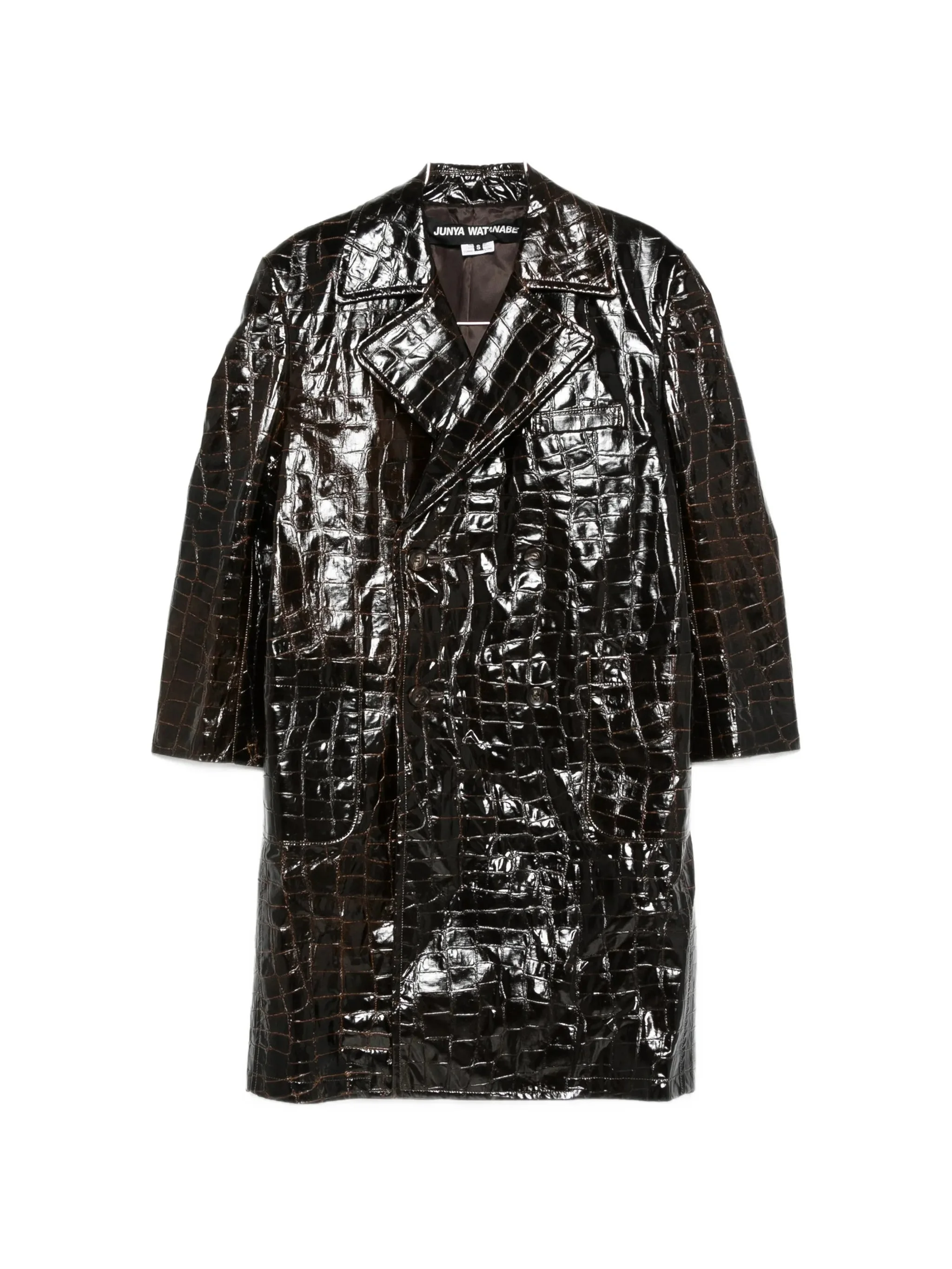 Junya Watanabe Croc-effect Double-breasted Coat - 1