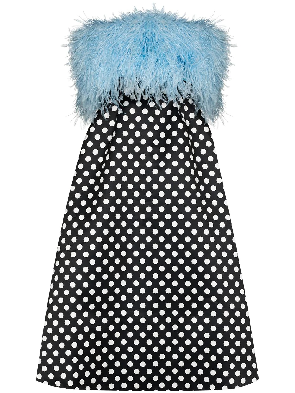 feather bodice polka dot dress - 1