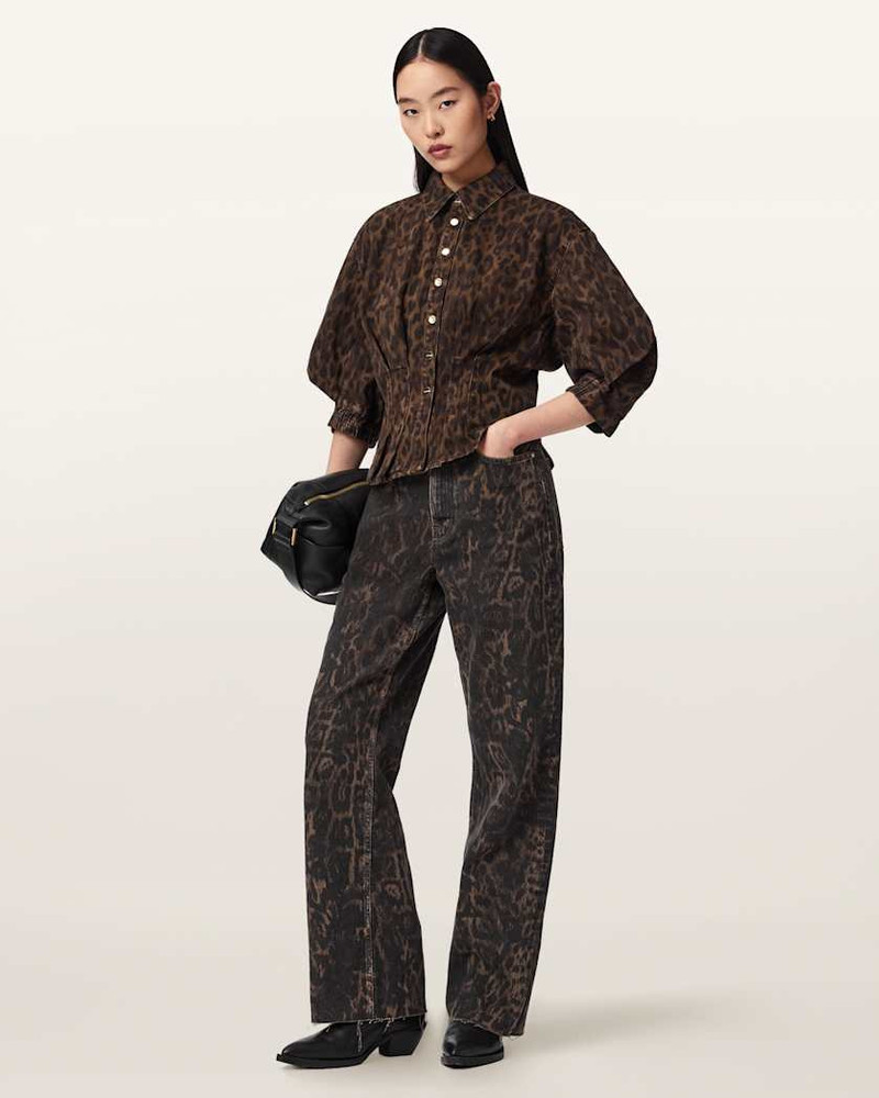 NANCY LEOPARD PRINT DENIM SHIRT 3