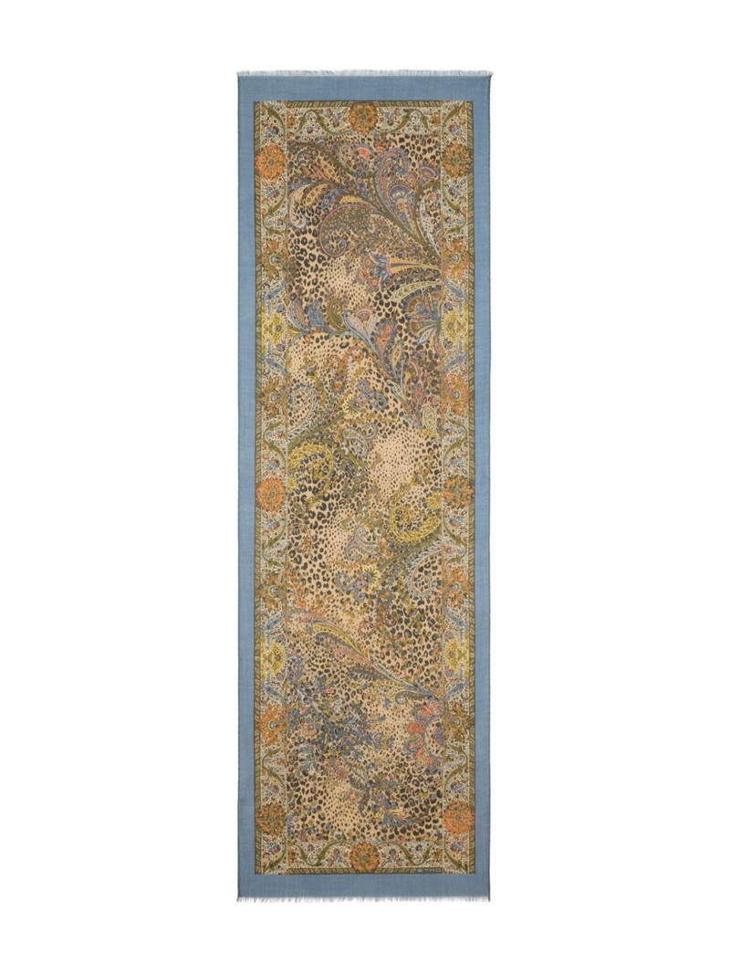 paisley animal-motif scarf 1
