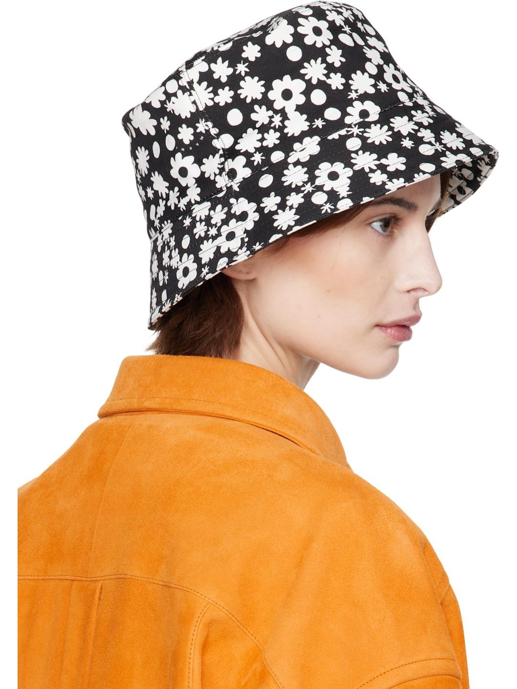 Black & White Pop Fields Bucket Hat - 3