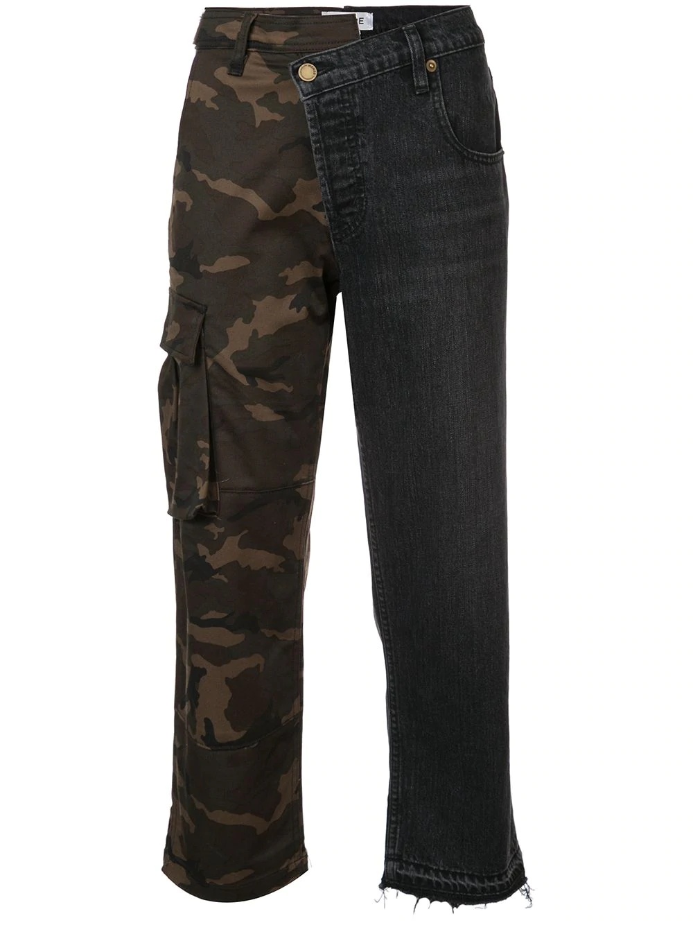 split camouflage cargo jeans - 1