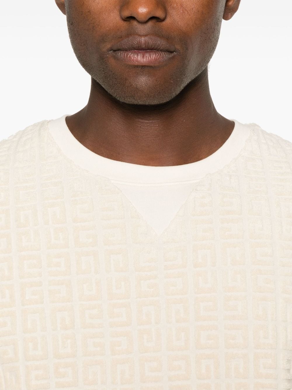 jacquard-pattern towelling-finish T-shirt - 5