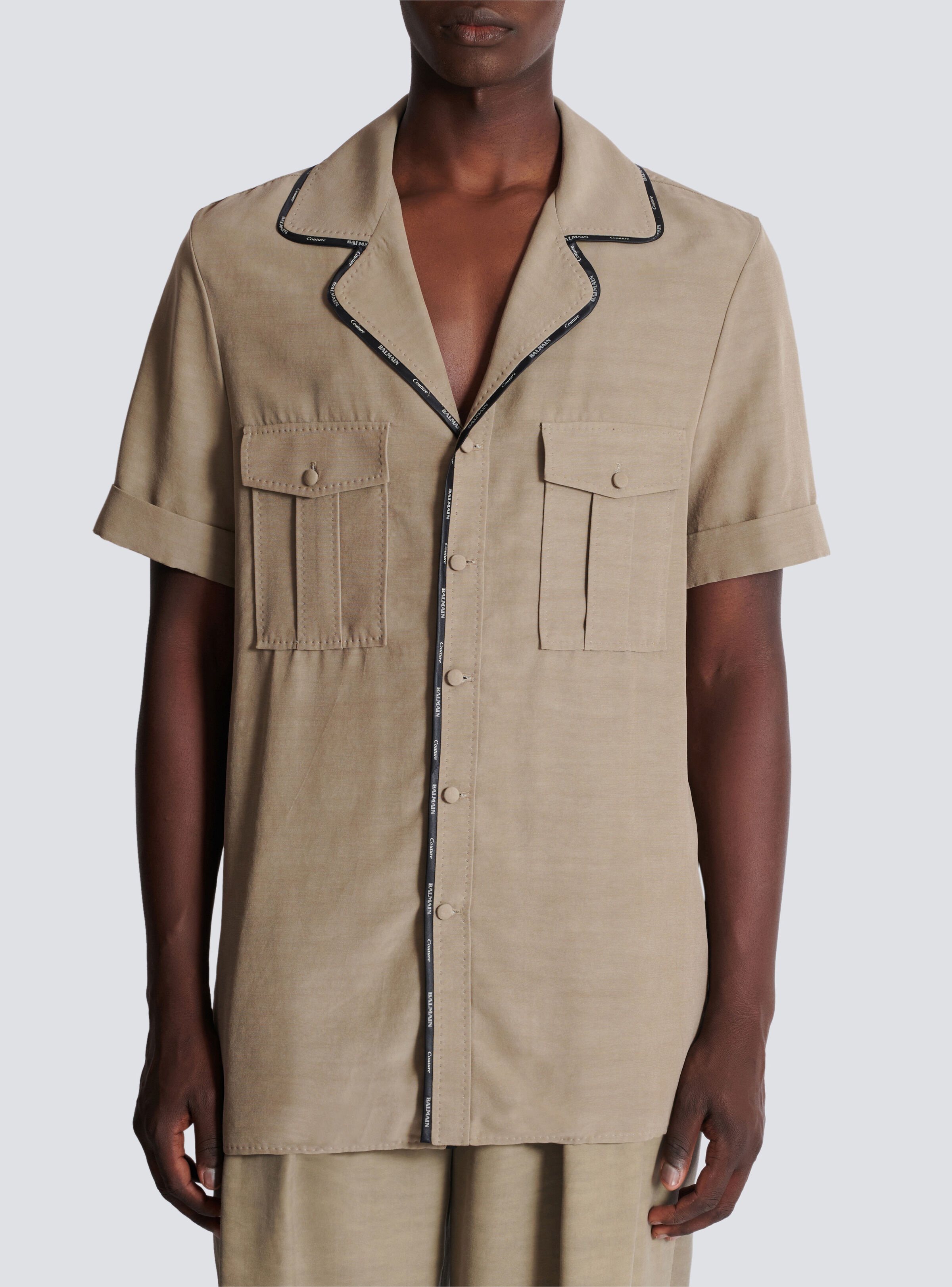 Cupro pyjama shirt with pockets - 5
