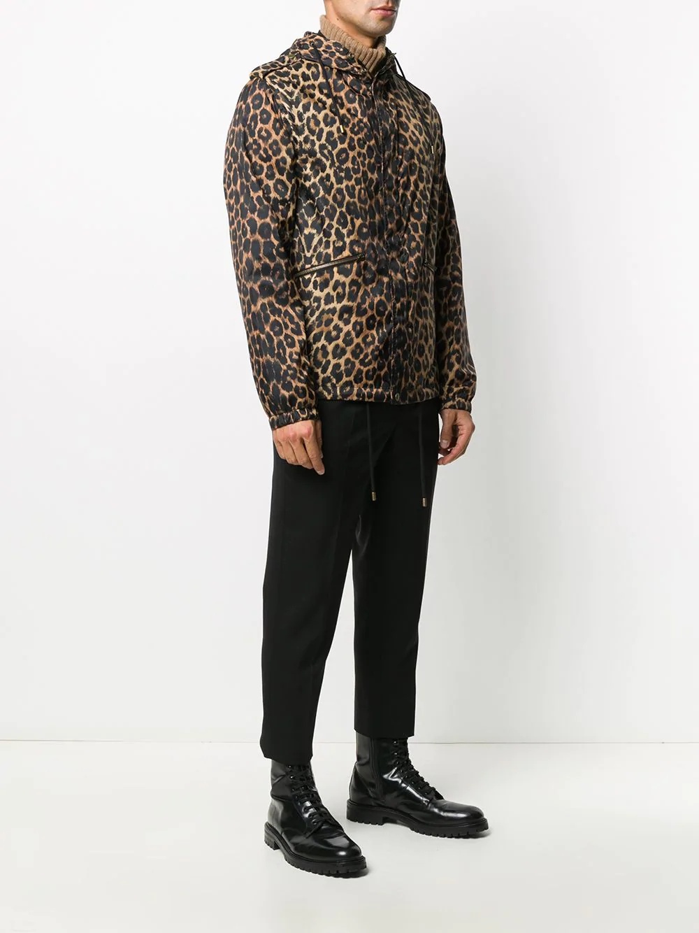 leopard-print hooded jacket - 3