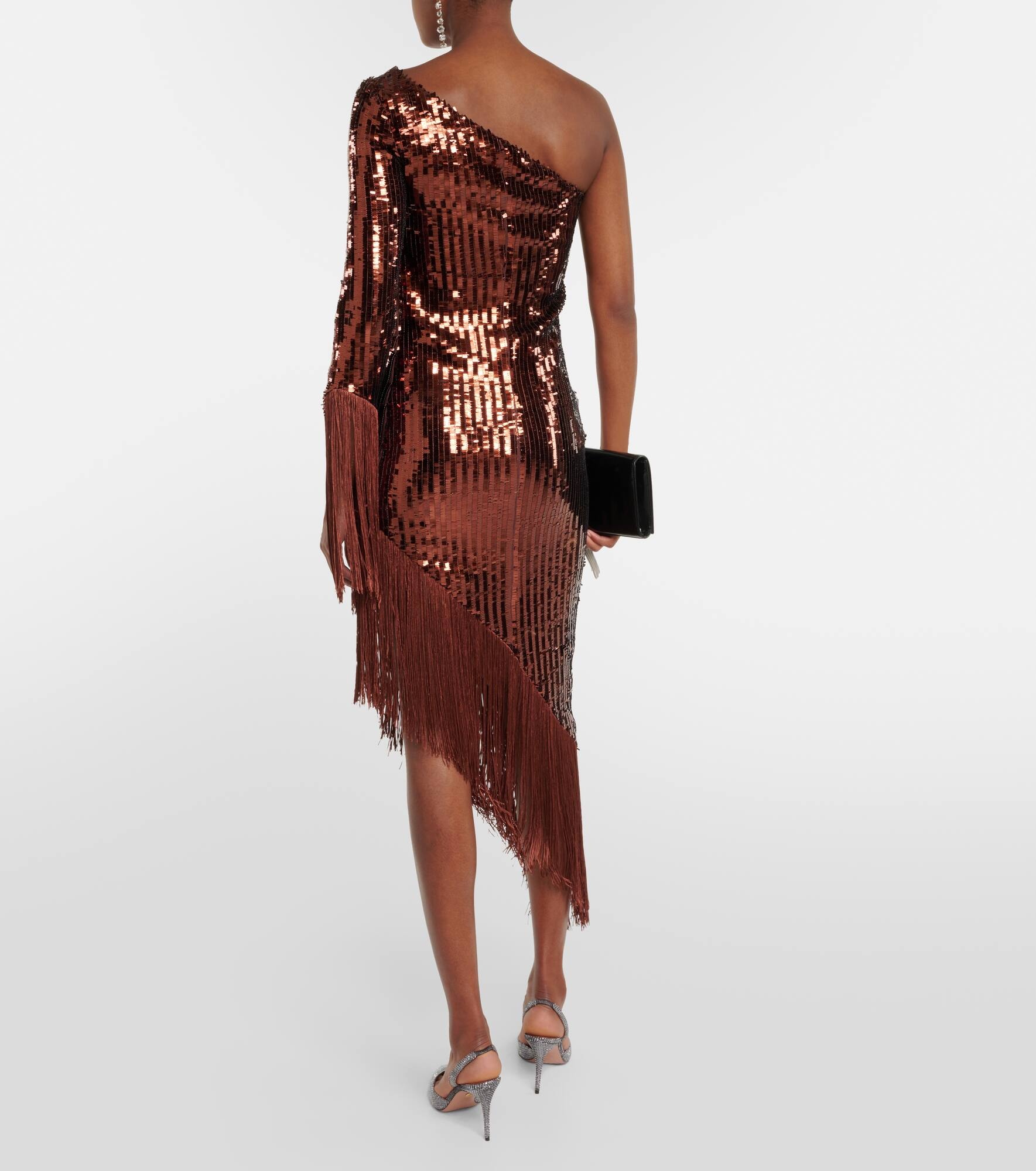 Aventador Disco sequined fringed midi dress - 3