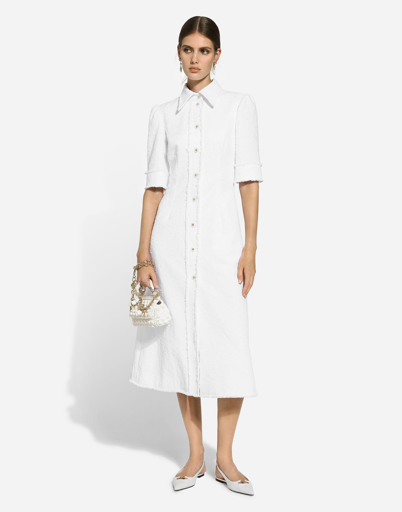 Cotton raschel tweed calf-length dress 8